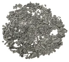 LEGO Light Grey Bulk Bricks Lot – Mixed Plates Specialty Technic Pieces MOC