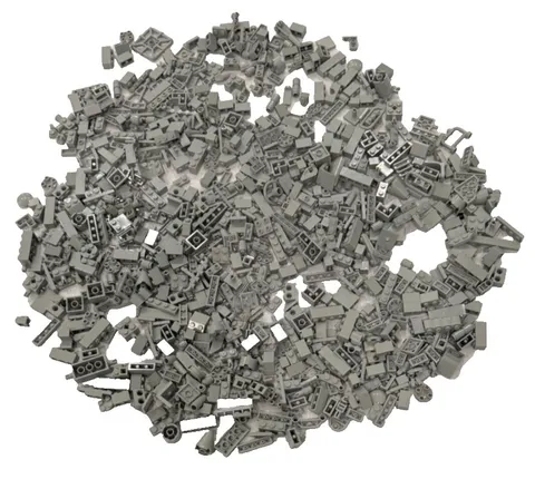 LEGO Light Grey Bulk Bricks Lot – Mixed Plates Specialty Technic Pieces MOC