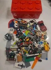 3.75 Lbs + LEGO Storage Brick 8 Stud Large Red Container Plastic Bin (B1-J)