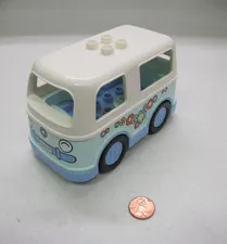 Lego Duplo VW MINIVAN BUS TRAVEL VAN OPENS VEHICLE Hippie Mini Van Flowers Mint