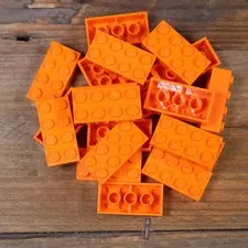 LEGO 3001 Orange 2 x 4 Brick Qty 20 Used Washed and Sanitized