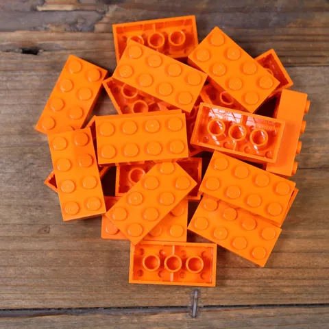 LEGO 3001 Orange 2 x 4 Brick Qty 20 Used Washed and Sanitized