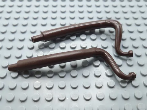 LEGO Lot of 4 Dark Brown Elephant Animal Trunk / Tails