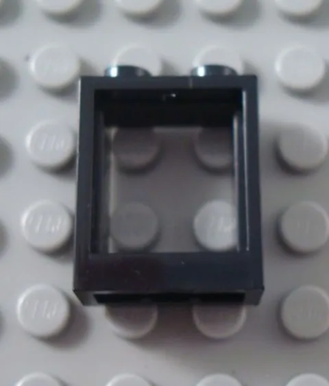 New LEGO Black 1x2x2 Flat Front Window Piece NO GLASS