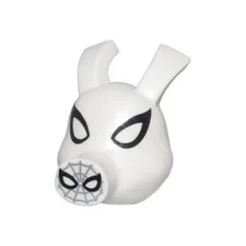 LEGO - Minifig, Head Pig, Long Snout & Ears w/ Black Eyes & Web on Snout - White