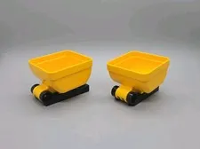 Lego Duplolot Of 2  Construction Train Car Yellow Tipper Bucket With Black Base 