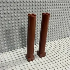 LEGO Support 2 x 2 x 11 Solid Pillar (6168) Brown : Pack of 2