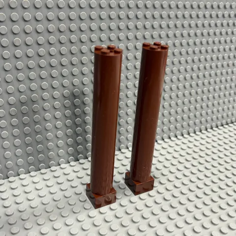 LEGO Support 2 x 2 x 11 Solid Pillar (6168) Brown : Pack of 2