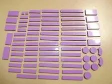 Lego Lot Of 75 Light Purple Smooth Finishing Tiles, Variety of sizes