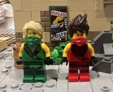LEGO NINJAGO rebooted minifigures Kai, and Lloyd, Lloyd’s legs are very shaky.