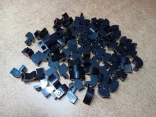 LEGO LOT 74 BLACK RECESSED STUD BRICKS CURVED TOP  SLOPE 1 X 2 X 1 1/3 #6091