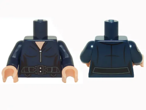 Torso Female Jumpsuit with Silver Zipper and Black Utility Belt Patte - New LEGO