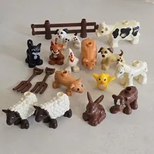 LEGO DUPLO Farm Animals Cats Dogs Pig Cow Sheep Horse Bird Pets Bulk Bundle Lot