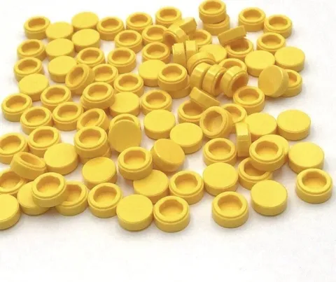 Lego 25 New Yellow Tiles Flat Smooth Round 1 x 1 Stud Parts Dots