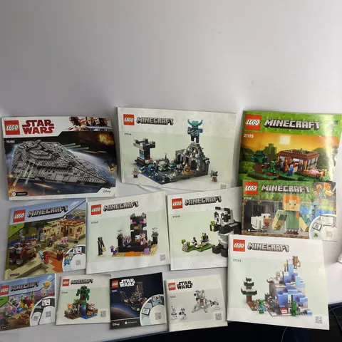 LEGO Minecraft & Star Wars Manual Lot OF 12: Instruction Manual Booklets