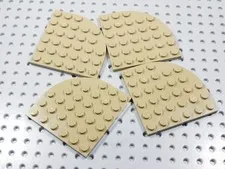 LEGO Lot of 4 Dark Tan 6x6 Round Corner Plates BR