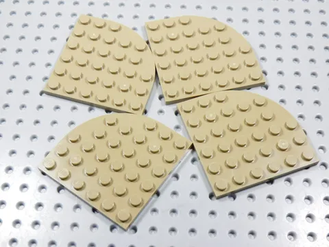 LEGO Lot of 4 Dark Tan 6x6 Round Corner Plates BR