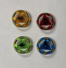 LEGO Lot of 4 ATLANTIS TREASURE KEYS - Green Blue Orange Red 8078 7985