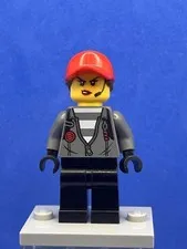 Jail Prisoner Red Ball Cap cty1142 - LEGO CITY Police Used Minifigure