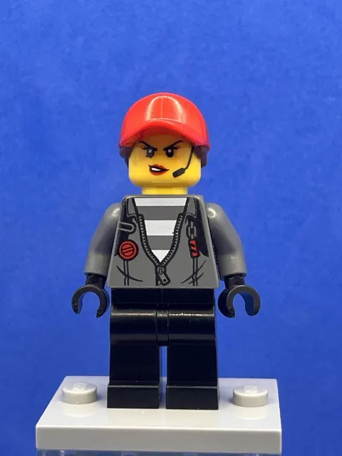Jail Prisoner Red Ball Cap cty1142 - LEGO CITY Police Used Minifigure