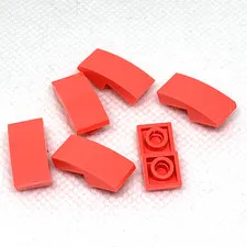 LEGO Parts - Coral Slope, Curved 2 x 1 x 2/3 Inverted - No 24201 - QTY 6