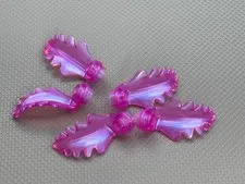 LEGO Satin Trans-Dark Pink Plant Curved Upright Leaf (x5) Series 29 Part 2682