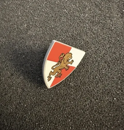 LEGO Triangle Lion Knight Shield (Red, White, & Gold) - Castle - Kingdoms - New