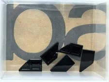 LEGO Parts - Black Tile, Modified 1 x 2 Wedge Left - No 5091 - QTY 5