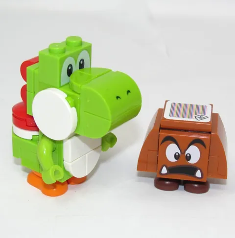 LEGO Super Mario Minifigure Green Yoshi and Goomba Minifigs