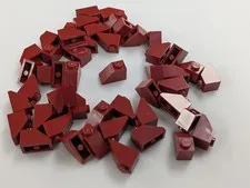 Lego x50 New Dark Red Slope 45 2 x 1 # 3040 MOC Lot Parts