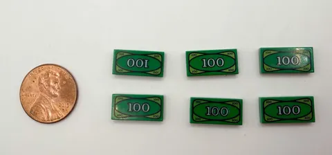 Lego Green Currency Dollar Bill - 6 Pieces