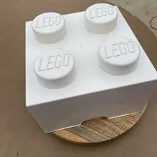Lego Storage Brick Cube White Stackable 4 Stud Box Container 2017