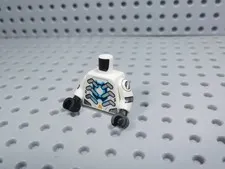 LEGO White Printed Torso Minifig Robot Black Hands AY