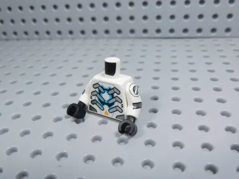 LEGO White Printed Torso Minifig Robot Black Hands AY