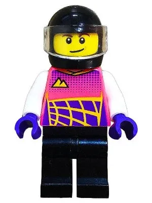 LEGO® Minifigure Town cty1432 Go-Kart Racer Coral Racing Suit Black Helmet and L