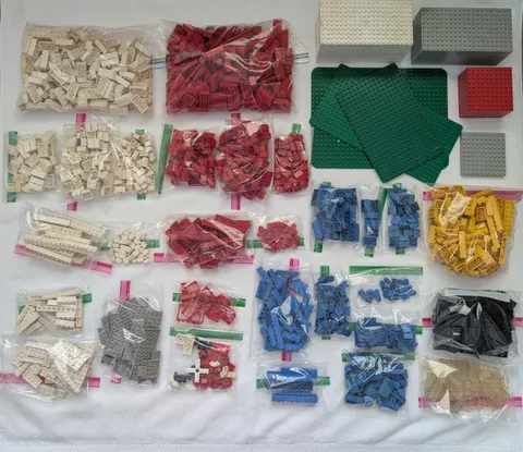 Vintage LEGO Mixed Color/Size Bricks,Parts,Plates (7+lbs, Samsonite era, SORTED)