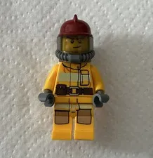 Lego Firefighter Minifigure Red Helmet & Fire Extinguisher 2012 City Fire 