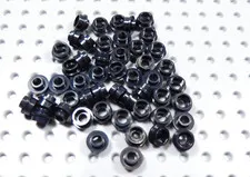 LEGO Lot of 50 Black Round 1x1 Plates w/ Open Center BH
