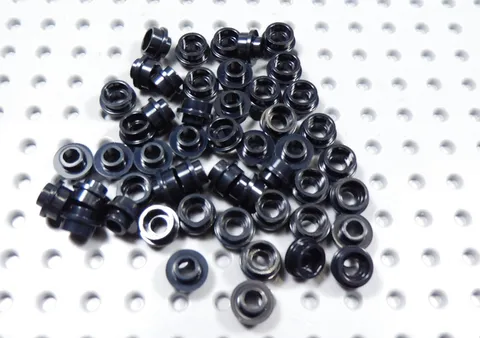 LEGO Lot of 50 Black Round 1x1 Plates w/ Open Center BH