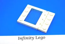LEGO Vintage White Hinge Sunroof 4x4 Light Blue Glass 1x4 Plate Holder 2349 4315