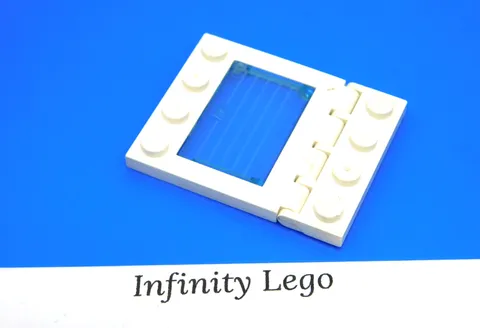 LEGO Vintage White Hinge Sunroof 4x4 Light Blue Glass 1x4 Plate Holder 2349 4315