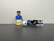 Lego Kylian Mbappé Minifigure w/ Nameplate & Soccer Ball / Football (edi004)