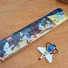 LEGO Classic Space Blue Spaceman Minifigure w/ White Spacecraft Small Ship