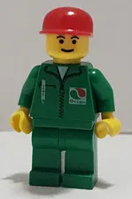 Lego oct001 Octan Worker Gas Attendant Yellow Head Green Torso Minifigure ONLY