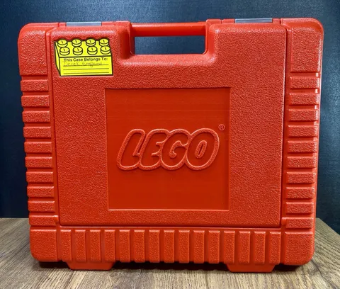 Vintage ~ 1985 LEGO ~ Red Carrying Case ~ Hard Plastic Flip Top Storage Box