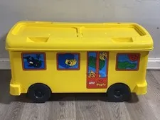 Vintage 1997 LEGO DUPLO Storage Ride On School Bus Storage (Blocks not included)