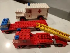 Lego Legoland Town System: Ambulance 373 And 60s Vehicles Rare