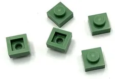 Lego 5 New Sand Green Plates 1 x 1 Stud Parts