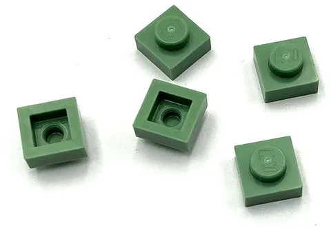 Lego 5 New Sand Green Plates 1 x 1 Stud Parts