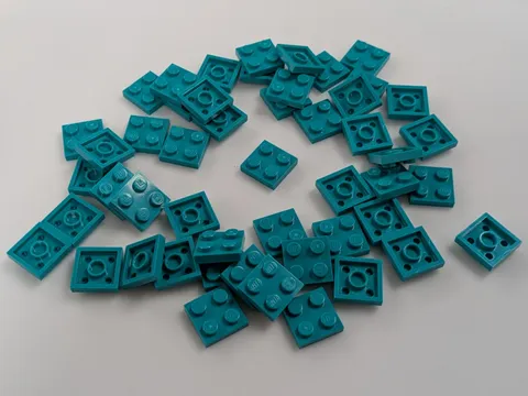 NEW LEGO x50 Dark Turquoise Plate 2X2 #3022 Lot Bulk MOC Parts